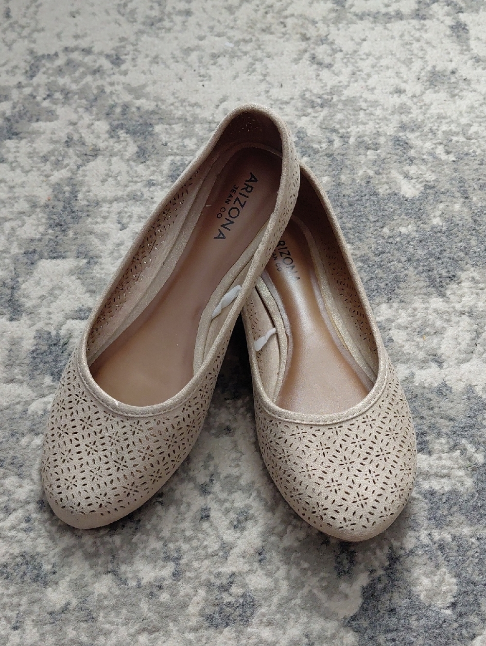 Arizona Jean Company Taupe Laser-Cut Ballet Flats